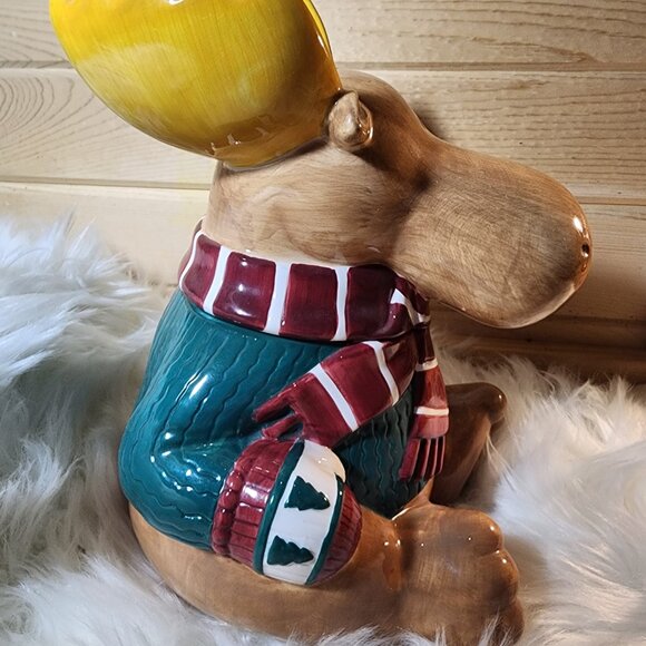 Vintage St. Nicholas Square Moose Cookie Jar 1999 - Picture 8 of 11
